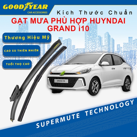 Gạt Mưa Dùng Cho Dòng Xe Kia Grand i10 2024 GOODYEAR Siêu Êm Không Rít Size Chuẩn