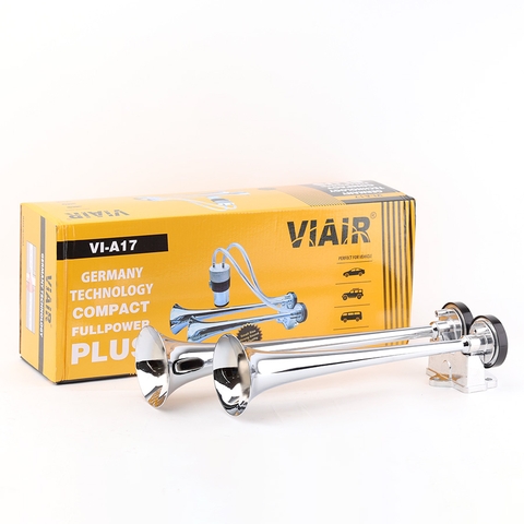 Kèn Sinh Hơi 2 Loa 38,5*33CM 12V/24V VIAIR VI-A17, Kèn Hơi Xe Tải, Ô Tô