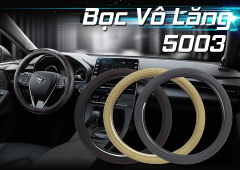 Bọc Vô Lăng CIND 5003 Size 4L Màu Đen Chỉ Đỏ - Nhập Khẩu Chính Hãng