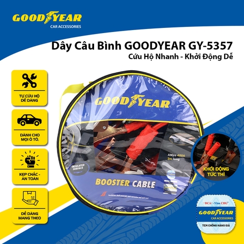 Dây Câu Bình Ắc Quy Lõi Đồng 400A Dài 3m GOODYEAR GY-5357 Kích Điện Cứu Hộ Ô tô
