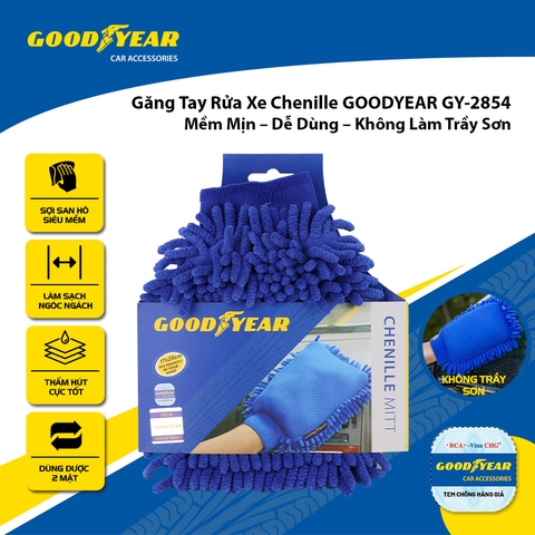 Găng Tay Chenille Sợi Nhỏ Mềm San Hô Tiện Dụng Rửa Xe Máy, Ô tô, Lau Dọn Nội Thất GOODYEAR GY-2854