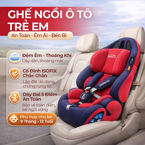 Ghế An Toàn Cho Trẻ Em QM-701A ISOFIX + LATCH + Khoá An Toàn 5 Điểm Phiên Bản Nâng Cấp Màu Đỏ Năng Động - Nhập Khẩu Chính Hãng