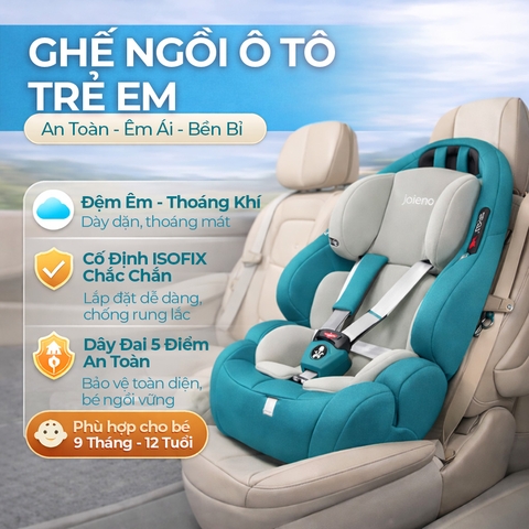 Ghế An Toàn Cho Trẻ Em QM-701A ISOFIX + LATCH + Khoá An Toàn 5 Điểm Phiên Bản Nâng Cấp Màu Xanh Hiện Đại - Nhập Khẩu Chính Hãng
