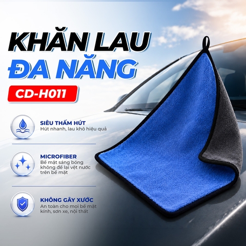 Khăn Microfiber Đa Năng CIND 30x40cm Màu Xanh/Xám