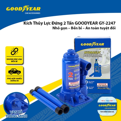 Kích Thuỷ Lực 2 Tấn 4 Tấn 6 Tấn Con Đội Nâng Vật Nặng Kích Gầm Ô tô GOODYEAR
