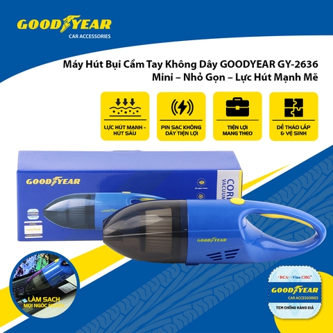 Máy Hút Bụi Cầm Tay Không Dây GOODYEAR GY-2636 Mini Lực Hút Mạnh Mẽ