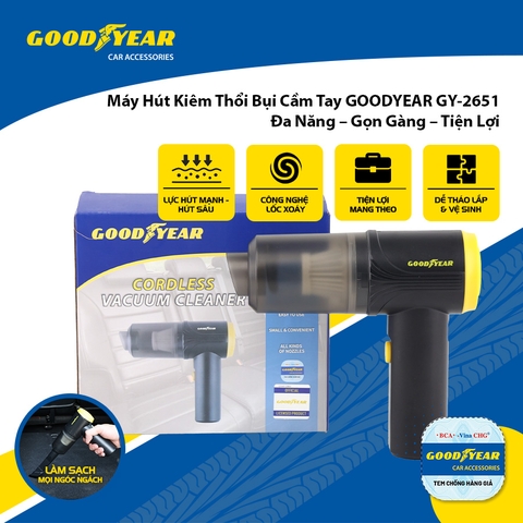Máy Hút Kiêm Thổi Bụi Cầm Tay GOODYEAR GY-2651 Siêu Mini Sạc Điện Thông Minh