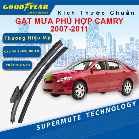 Gạt Mưa Dùng Cho Dòng Xe Toyota Camry 2007-2011 GOODYEAR Siêu Êm Không Rít Size Chuẩn