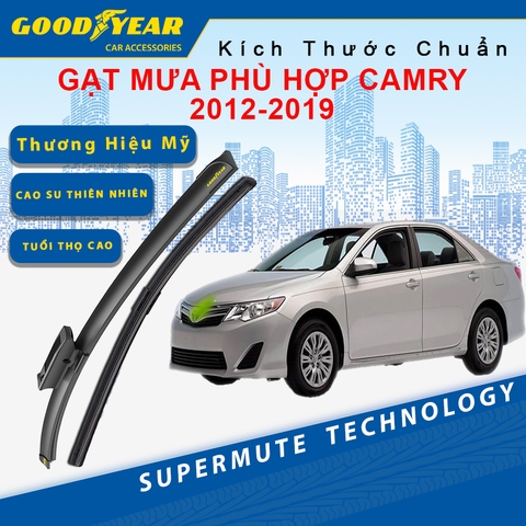 Gạt Mưa Dùng Cho Dòng Xe Toyota Camry 2012-2019 GOODYEAR Siêu Êm Không Rít Size Chuẩn