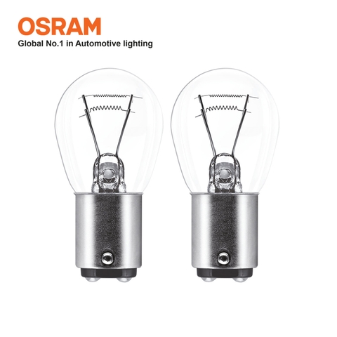 Combo 2 Bóng Đèn Sau 2 Tim OSRAM Original P21/5W 24V 21/5W (Chân Cao Thấp) - Nhập Khẩu Chính Hãng