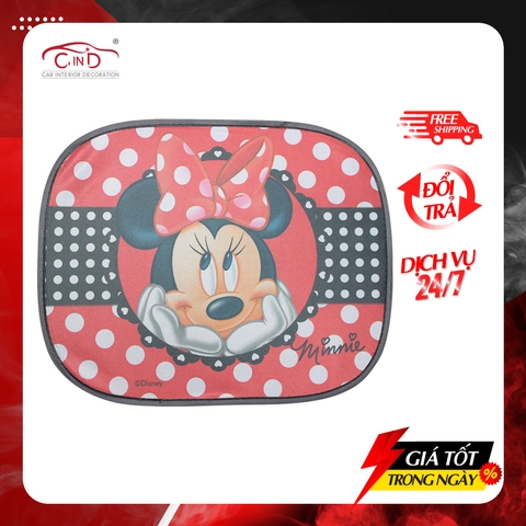 Combo 2 Tấm Che Nắng Ô Tô Tròn Nhỏ NB LX-C040 Hình Chuột Minnie (36x44 cm) - Nhập Khẩu Chính Hãng