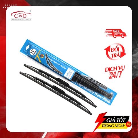 Combo 2 Gạt Mưa Gọng Sắt CIND 405 (14 inch/350 mm) - Nhập Khẩu Chính Hãng