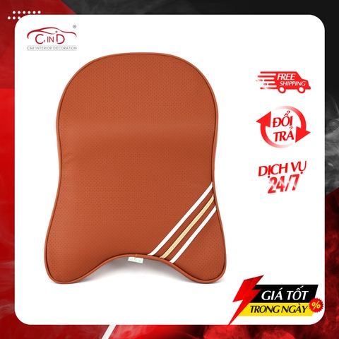 Gối Tựa Đầu Cao Su Non Bọc Da CIND QF001 Màu Nâu - Nhập Khẩu Chính Hãng