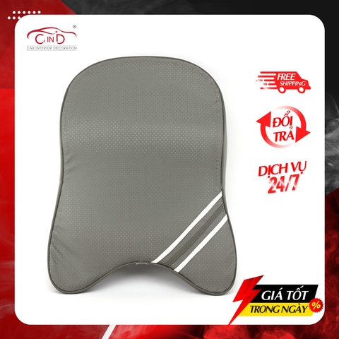 Gối Tựa Đầu Cao Su Non Bọc Da CIND QF001 Màu Xám - Nhập Khẩu Chính Hãng