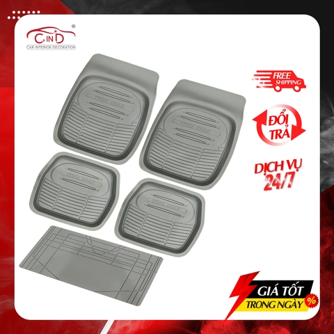 Bộ Thảm Lót Sàn Ô Tô PACKY PODA 5455 Màu Xám 4 Chỗ - Nhập Khẩu Chính Hãng
