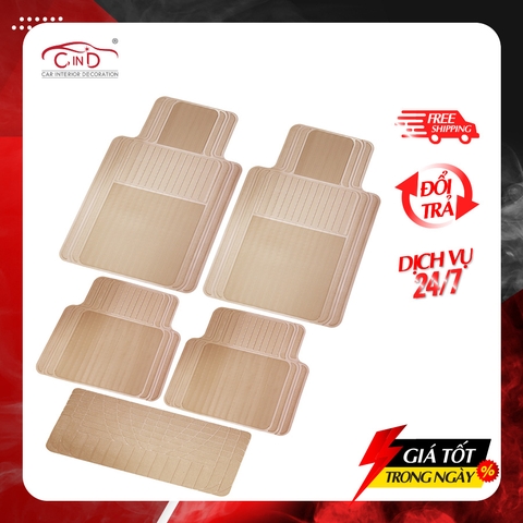 Bộ Thảm Lót Sàn Ô Tô PACKY PODA 5505 Màu Kem 4 Chỗ - Nhập Khẩu Chính Hãng