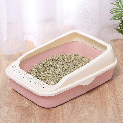 Khay vệ sinh cho mèo chữ nhật nắp dẻo chống vỡ không kèm xẻng