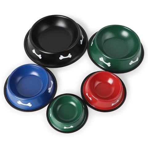 Bát inox sơn cao cấp cho chó mèo