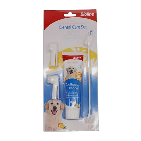 Bộ kem đánh răng cho chó kèm bàn chải Bioline https://petshopvinh.vn/