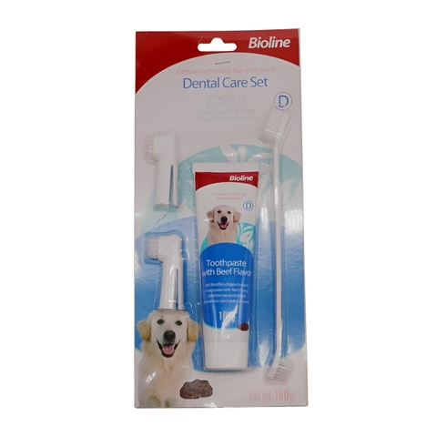 Bộ kem đánh răng cho chó kèm bàn chải Bioline https://petshopvinh.vn/
