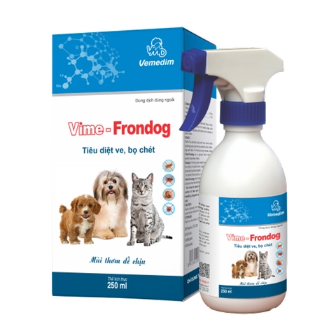 Chai xịt phòng trị, diệt ve, rận, bọ chét ở chó, mèo Vime - Frondog chính hãng