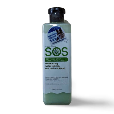 Dầu tắm gội cho chó SOS (xanh lá) -  làm mềm và mượt lông 530ml