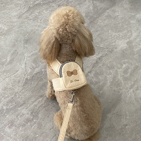 Dây dắt áo ngực có balo thêu hình nơ cho chó https://petshopvinh.vn/