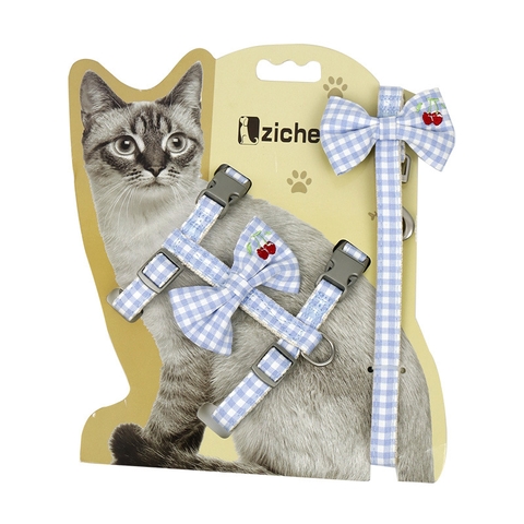 Dây dắt mèo yếm nơ caro cao cấp https://petshopvinh.vn/