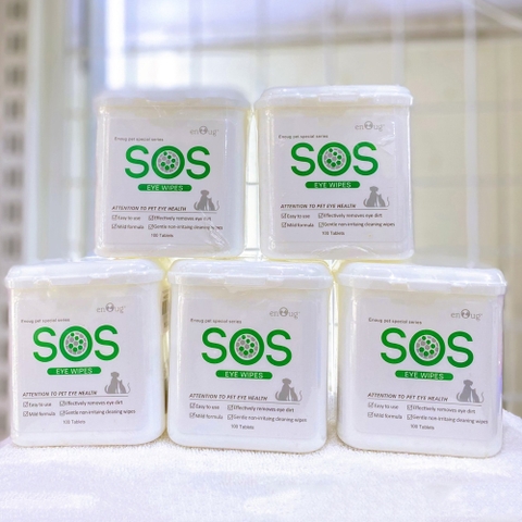 Hộp khăn ướt lau vết ố mắt chó mèo SOS Eye Wipes hàng nhập khẩu