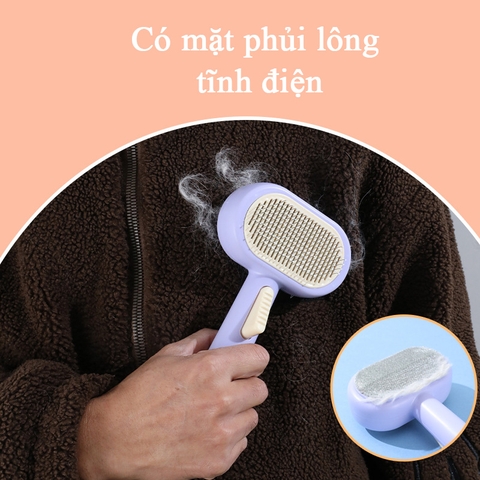 Lược chải lông nút bấm có mặt loại bỏ bụi https://petshopvinh.vn/