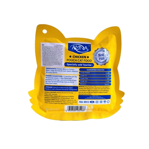 Pate Amna cho mèo vị Gà túi 85g
