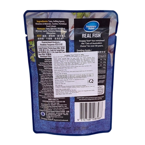 Pate gói 85g Snappy Tom tuna in jelly vị cá ngừ cho mèo https://petshopvinh.vn/;