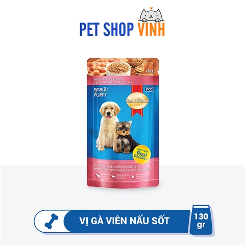 Pate gói cho chó con SmartHeart Puppy Real Chicken 130g