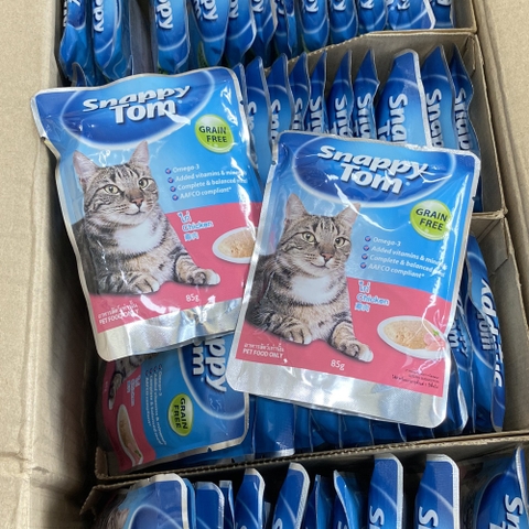 Pate gói 85g Snappy Tom chicken vị gà cho mèo