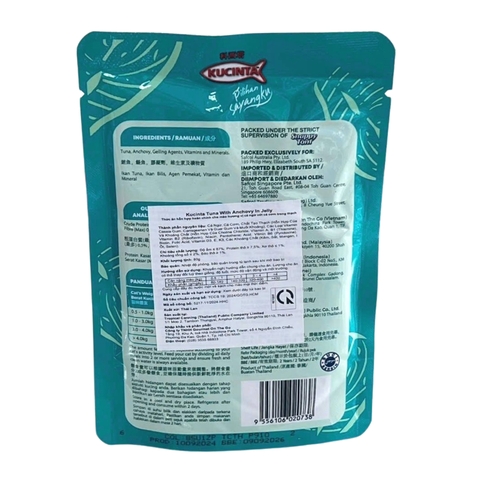 Thức ăn ướt pate Kucinta Tuna with Anchovy in jelly cá ngừ cá cơm 80g https://petshopvinh.vn/;