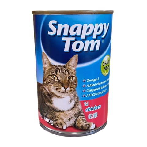 Pate lon 400g Snappy Tom Chicken vị thịt gà cho mèo
