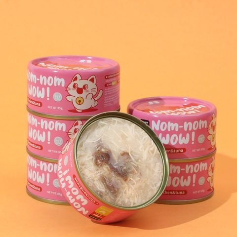 Pate lon WOW 85g cho mèo vị thịt gà và cá ngừ https://petshopvinh.vn/