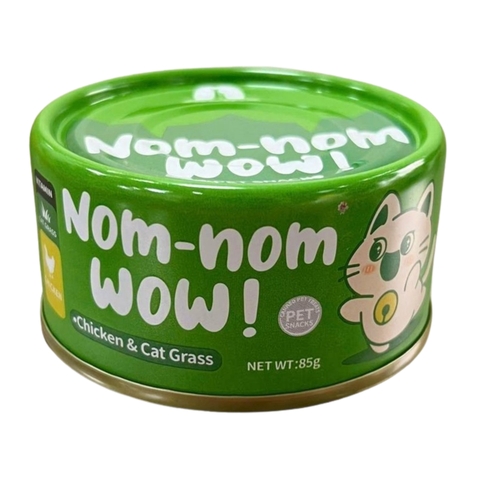 Pate lon WOW 85g cho mèo vị thịt gà và cỏ mèo