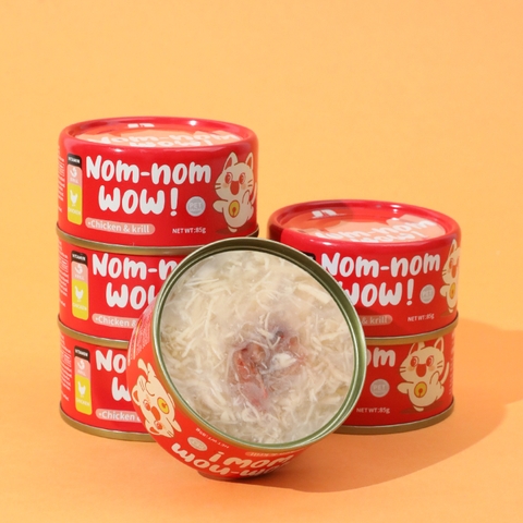 Pate lon WOW 85g cho mèo vị thịt gà và tôm https://petshopvinh.vn/
