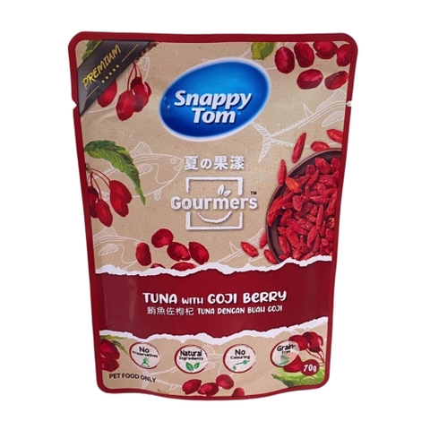 Pate Snappy Tom Gourmers gói 70g Tuna with Goji Berry vị cá ngừ và kỷ tử cho mèo https://petshopvinh.vn/;