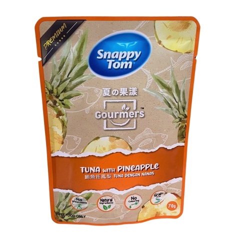 Pate Snappy Tom Gourmers gói 70g Tuna with Pineapple vị cá ngừ và dứa cho mèo https://petshopvinh.vn/;