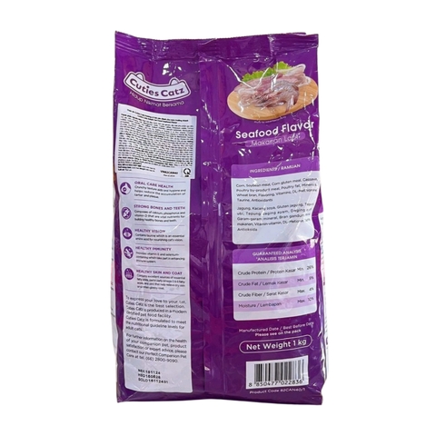 Thức ăn Cuties Catz Seafood vị hải sản cho mèo trưởng thành