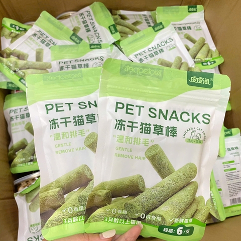 Túi thanh cỏ + thịt gà sấy Taotaopets giúp tiêu búi lông cho mèo