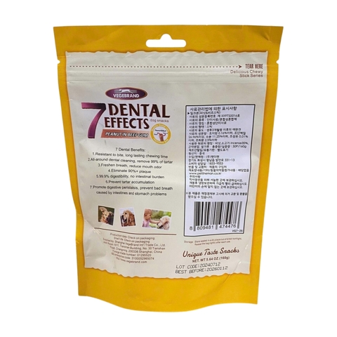 Thanh nhai vị bò đậu phộng làm sạch răng thơm miệng 7 Dental Effects Peanut In Beef Gum 160g cho chó https://petshopvinh.vn/