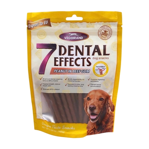 Thanh nhai vị bò đậu phộng làm sạch răng thơm miệng 7 Dental Effects Peanut In Beef Gum 160g cho chó