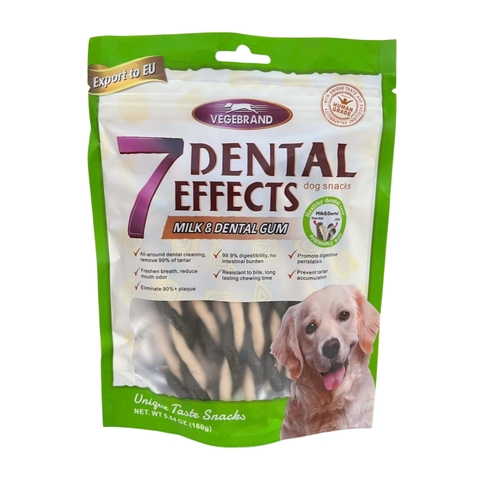Thanh nhai vị bơ và sữa làm sạch răng thơm miệng 7 Dental Effects Milk In Dental Gum 160g cho chó