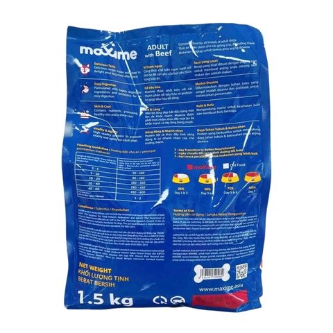 Thức ăn Maxime Adult With Beef cho chó trưởng thành vị thịt bò https://petshopvinh.vn/