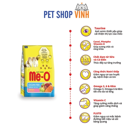 Thức ăn Mèo Me-O Kitten Ocean Fish cho mèo con