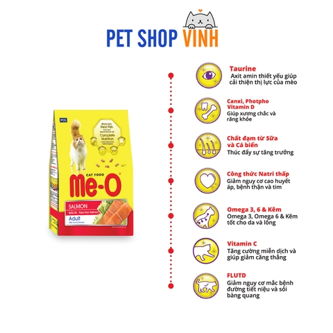 Thức ăn Mèo Me-O Salmon Adult Cá Hồi 1.1kg cho mèo trưởng thành