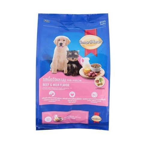 Thức ăn SmartHeart Puppy Beef Milk Flavor cho chó con